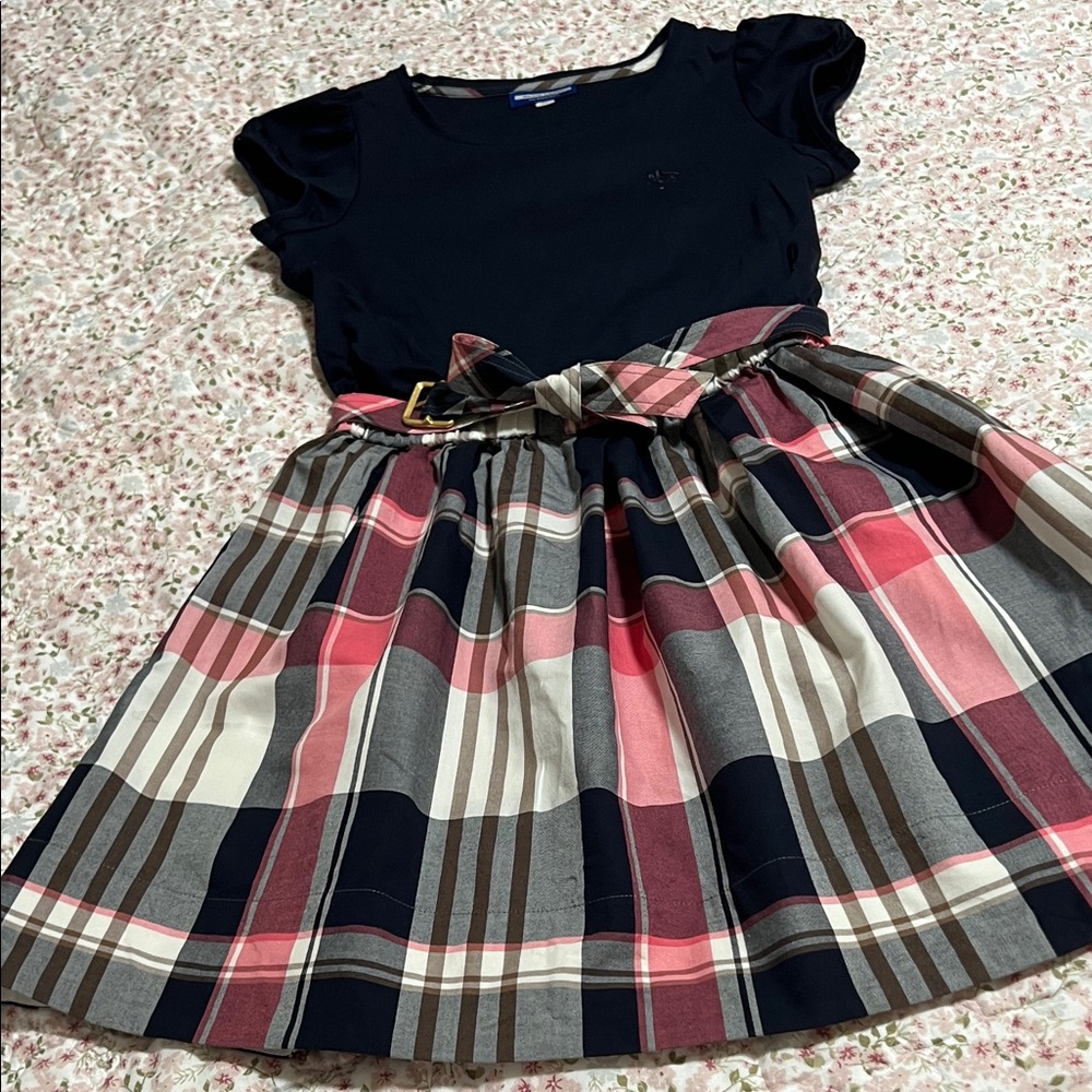 Burberry Blue Label Navy and Plaid Women's Dress